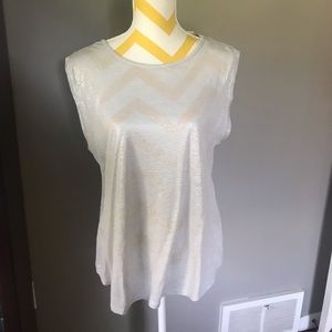 NWT LOFT Shimmery Silver Tank